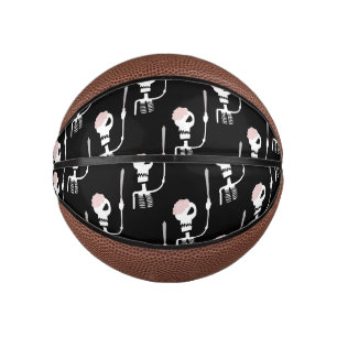 Mini Ballon De Basket Squelette d'Halloween avec épée