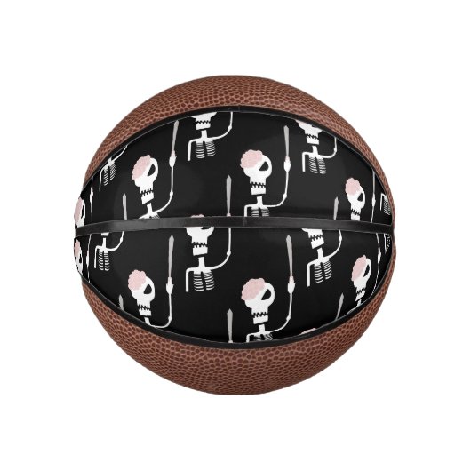 Mini Ballon De Basket Squelette d'Halloween avec épée (Devant)