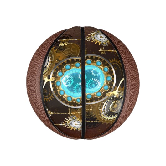Mini Ballon De Basket Steampunk Rusty Background (Vertical)