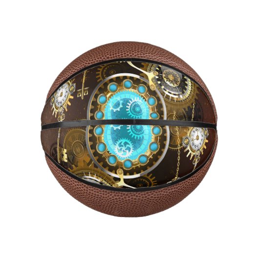 Mini Ballon De Basket Steampunk Rusty Background (Devant)