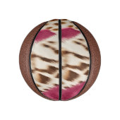 Mini Ballon De Basket Stylish Girly Rose White Gold Zebra (Vertical)