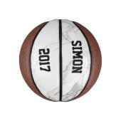 Mini Ballon De Basket Texture de Marbre blanc personnalisée (Vertical)