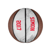 Mini Ballon De Basket Texture de marbre rouge personnalisable (Vertical)