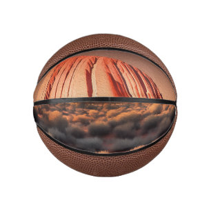 Mini Ballon De Basket Uluru "Ayers Rock" Australia Oil Paint,