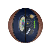 Mini Ballon De Basket Un joli poisson heureux dans l'espace dessin animé (Vertical)