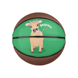 Mini Ballon De Basket Vache de jersey et fleur de dessin animé mignonnes