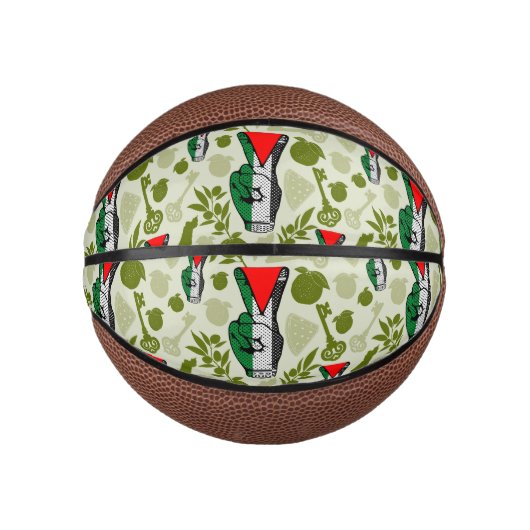 Mini Ballon De Basket Victory Sign Hand Resistance Red Triangle Symbol (Devant)