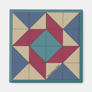 Mini-Barn Quilt Americana Pinwheel Magnet