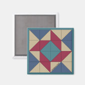 Mini Barn Quilt Americana Pinwheels Magnet Magneet (Voorkant / Achterkant)