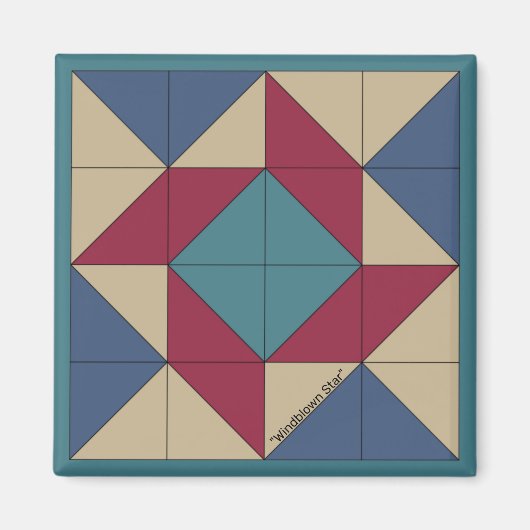 Mini Barn Quilt Americana Pinwheels Magnet Magneet (Voorkant)