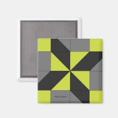 Mini Barn Quilt Block "Clay's Choice" Magnet Magneet (Voorkant / Achterkant)