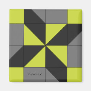 Mini Barn Quilt Block "Clay's Choice" Magnet Magneet