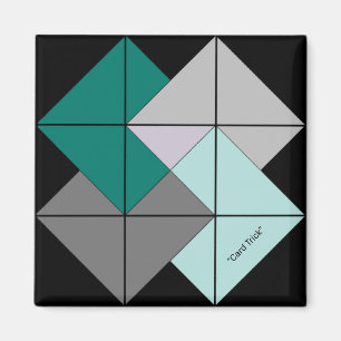 Mini Barn Quilt Card Trick Magneet