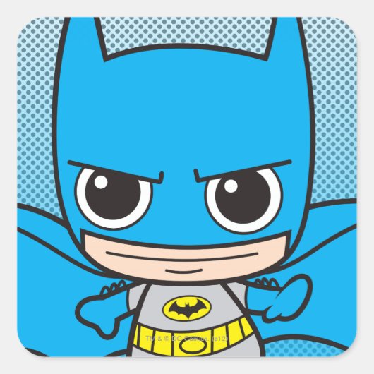 Mini Batman onderweg Vierkante Sticker (Voorkant)