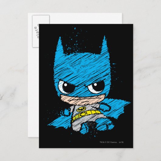 Mini Batman Sketch Briefkaart (Voorkant / Achterkant)
