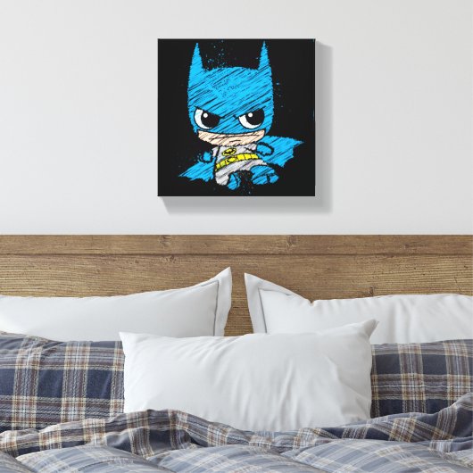 Mini Batman Sketch Canvas Afdruk (Insitu (Slaapkamer))