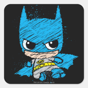 Mini Batman Sketch Vierkante Sticker