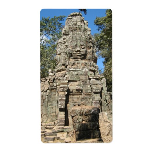 Mini Bayon ... Ta Prohm, Siem Reap, Cambodja Etiket (Voorkant)