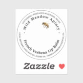 Mini Beeswax Lip Balm Lid Étiquette Français Verbe (Feuille)