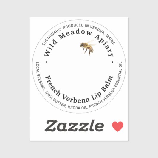 Mini Beeswax Lip Balm Lid Étiquette Français Verbe (Feuille)