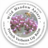 Mini Beeswax Lip Balm Lid Étiquette Français Verbe (Recto)