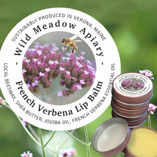 Mini Beeswax Lip Balm Lid Étiquette Français Verbe