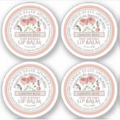 Mini Beeswax Lip Balm Lid Étiquette Rose Jardin Ro (Devant)