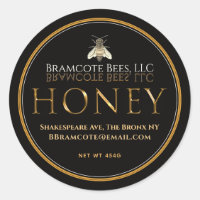 Mini Black en Gold Honey Cijfers Label Bee