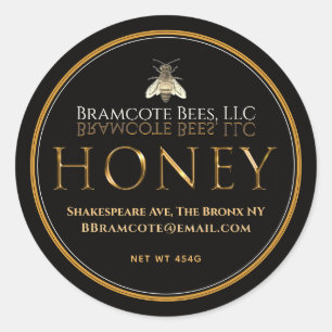 Mini Black en Gold Honey Cijfers Label  Bee