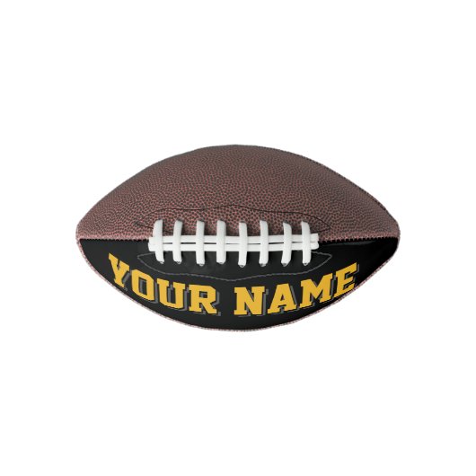 Mini BLACK GOLD AND CHARCOAL Personalized Football (Voorkant)