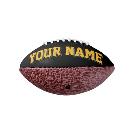 Mini BLACK GOLD AND CHARCOAL Personalized Football (Gedraaid 270)