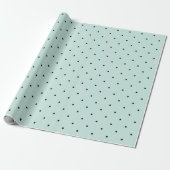 Mini Black Polka Dots Pattern & Mint Green Wedding Cadeaupapier (Uitgerold)