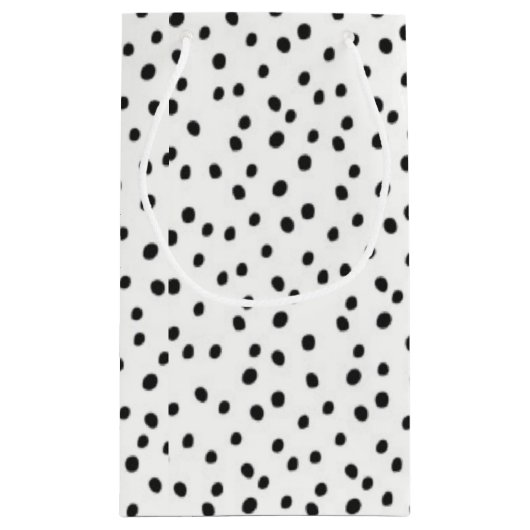 Mini Black White Stippen Small Glossy Gift Bag Klein Cadeauzakje (Achterkant)