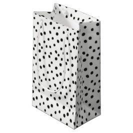 Mini Black White Stippen Small Glossy Gift Bag Klein Cadeauzakje