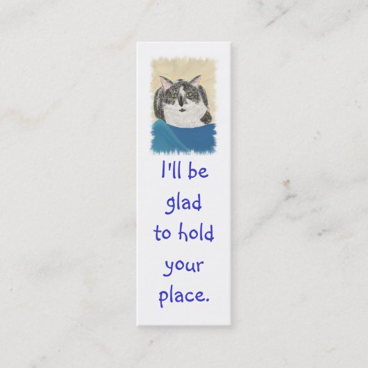 Mini-Bladwijzer kaarten, Black WhiteTuxedo Cat Mini Visitekaartje (Voorkant)