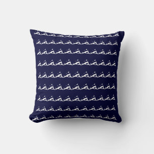 mini blanc DOLPHIN sur coussin bleu marine