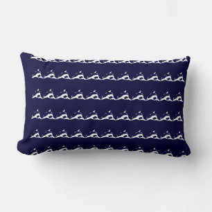 mini blanc DOLPHIN sur coussin bleu marine