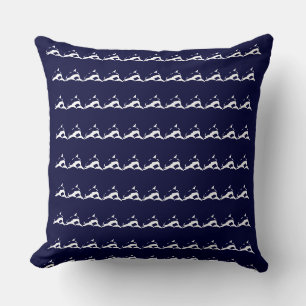 mini blanc DOLPHIN sur coussin bleu marine