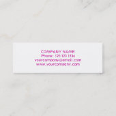 Mini Blanc maigre de carte de visite rose de (Dos)