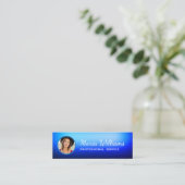 Mini Bleu dégradé photo et code QR Carte de visite (Debout devant)