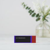 Mini Bleu Rouge Noir Simple Carte de visite simple (Debout devant)