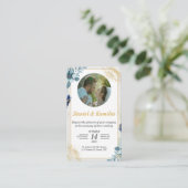 Mini Bleu Rustique Mariage Floral Invitation Avec  (Debout devant)