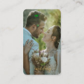 Mini Bleu Rustique Mariage Floral Invitation Avec  (Dos)