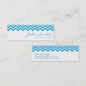 Mini bleu Zigzag Carte de visite (Devant / Derrière)