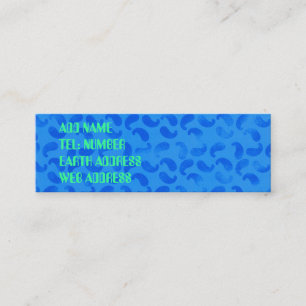 Mini Blobs bleus sur Carte de visite Turquoise