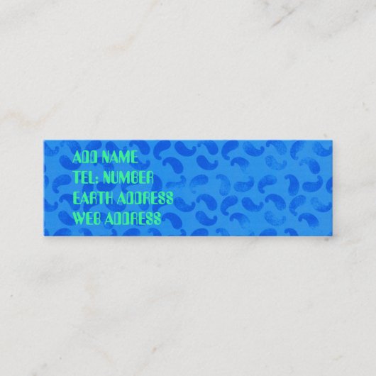 Mini Blobs bleus sur Carte de visite Turquoise (Devant)