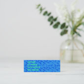 Mini Blobs bleus sur Carte de visite Turquoise (Debout devant)