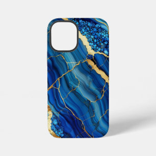 Mini Blue Agate marbre iPhone 12 Coque robuste