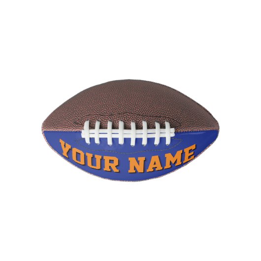 Mini BLUE en ORANJE gepersonaliseerd Football (Voorkant)