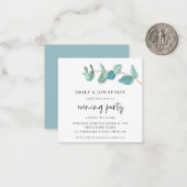 MINI Blue Eucalyptus Mariage Soirée Invitation (Devant/Arrière en situation)